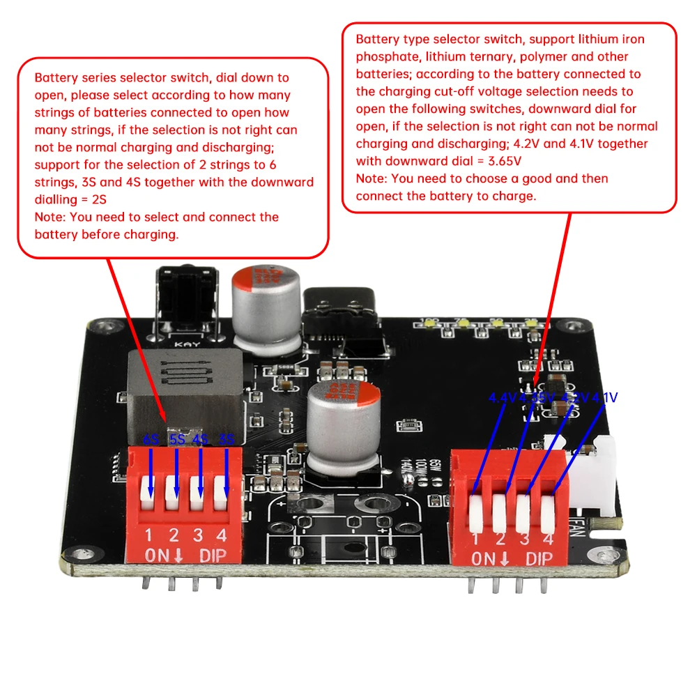 PD3.1 140W Bidirectional Fast Charging Module IP2366 2S 3S 4S 5S 6S Lithium Battery Charging Board Li-ion Lifepo4 BMS Charger