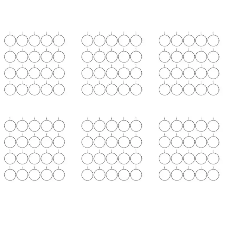 Y42A-120 Pcs Openable Silver Curtain Rings Open And Close Metal Rustproof Drapery Loops With Eyelet For Hook Pins (1.5 Inch)