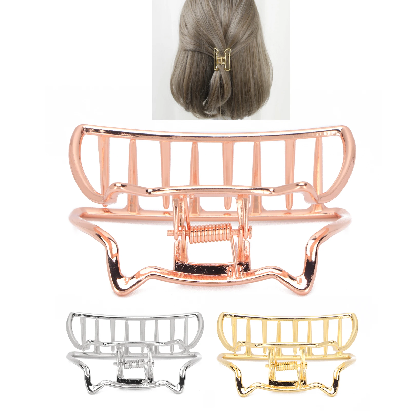 

Metal Hair Claw Clips Hair Claw Clips Metal Strong Hold NonSlip Cat Shape Jaw Clips Hair Holder for Women Jaw Clips Hair Holder