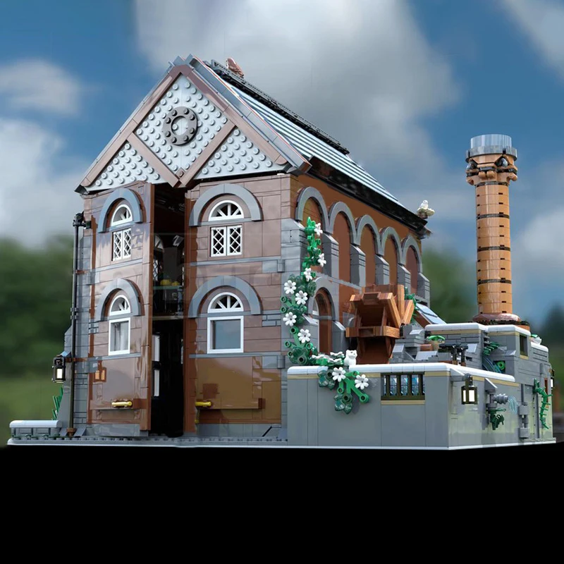 

NEW 4011PCS City Hot Selling Street View Moc Modular PumpHouse model DIY creative ideas Child Toy Assembly Puzzle birthday Gift