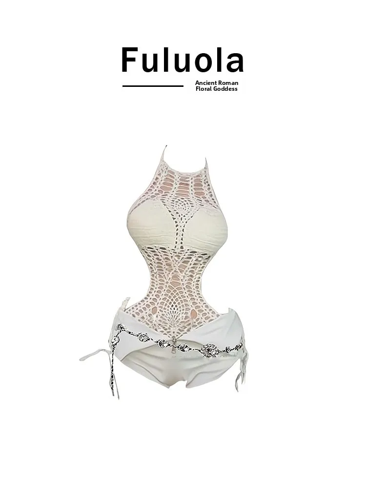 

Fuluola2025 сексуальный ажурный большой вязаный комбинезон Street Sle с низкой талией, женская модная одежда