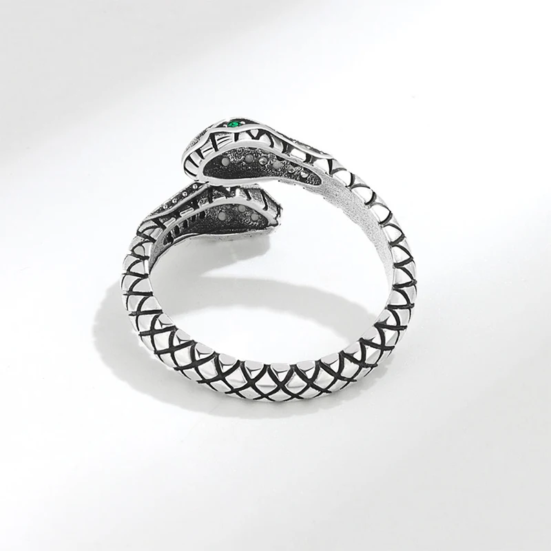 Foxanry Multicolor Zircon Snake Geometric Rings For Women Couples Creative Vintage Simple Personality Summer Party Jewelry Gifts