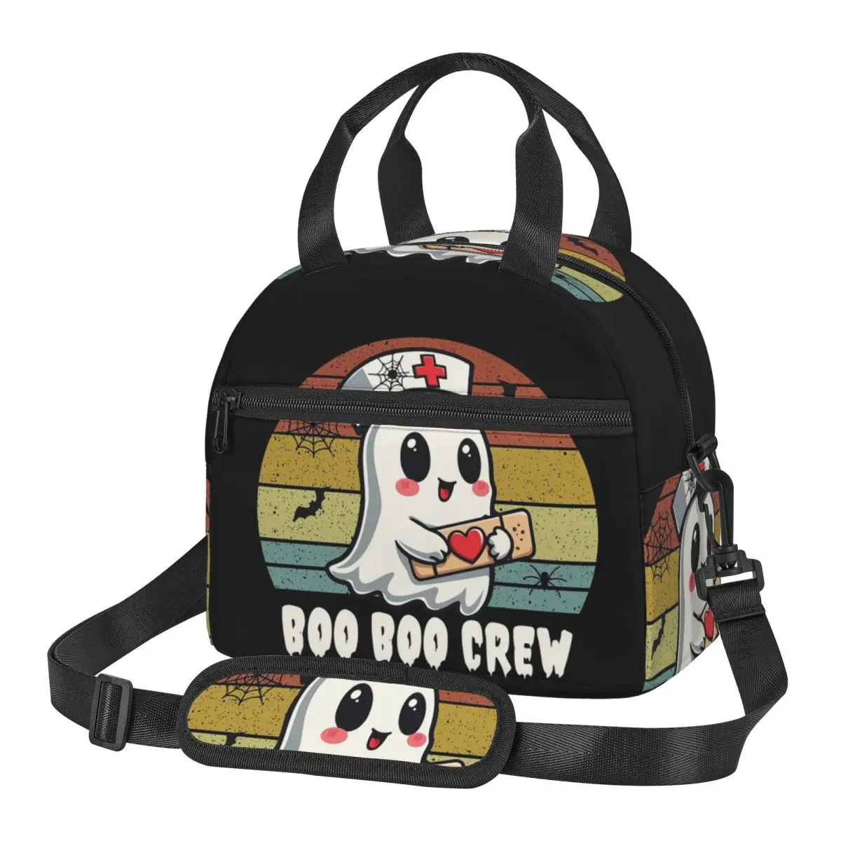 Boo Boo Crew The Spooky Nurse Ghost Halloween Bolsas de almuerzo Bento Box Bolsa de almuerzo reutilizable Bolsas de picnic Bolsa térmica para trabajo de mujer