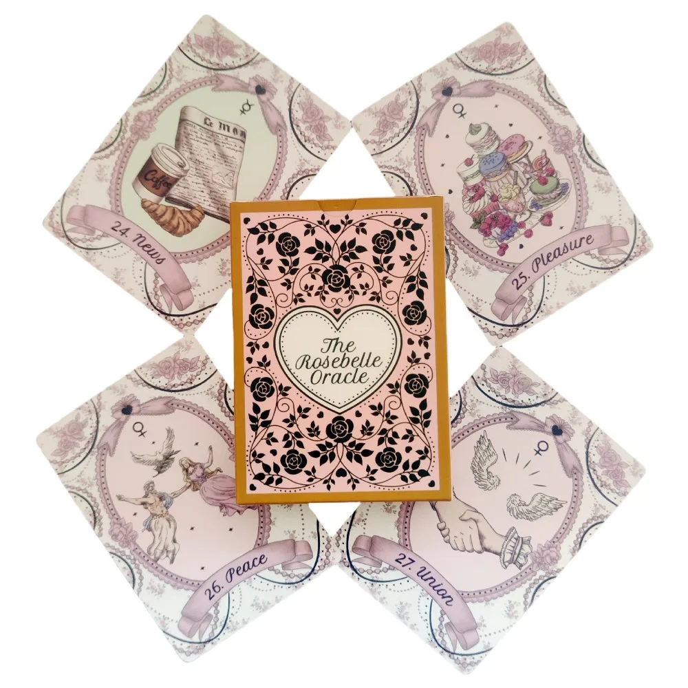 The Rosebelle Oracle 10.4*7.3cm 65 Pcs Cards (includes 1 Special Card) Crafted To Be Lovely and Romantic 12 Zodiac Signs