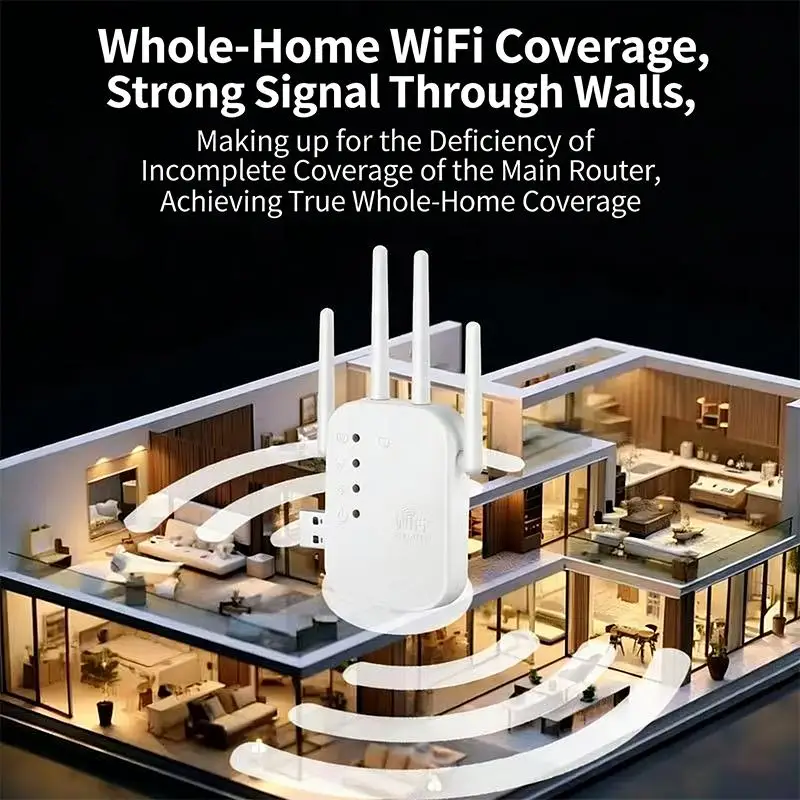 1PC WiFi Router Long Range Signal Booster, 300Mbps Wireless Repeater 2.4G WiFi Signal Extender Amplifier for Home Office
