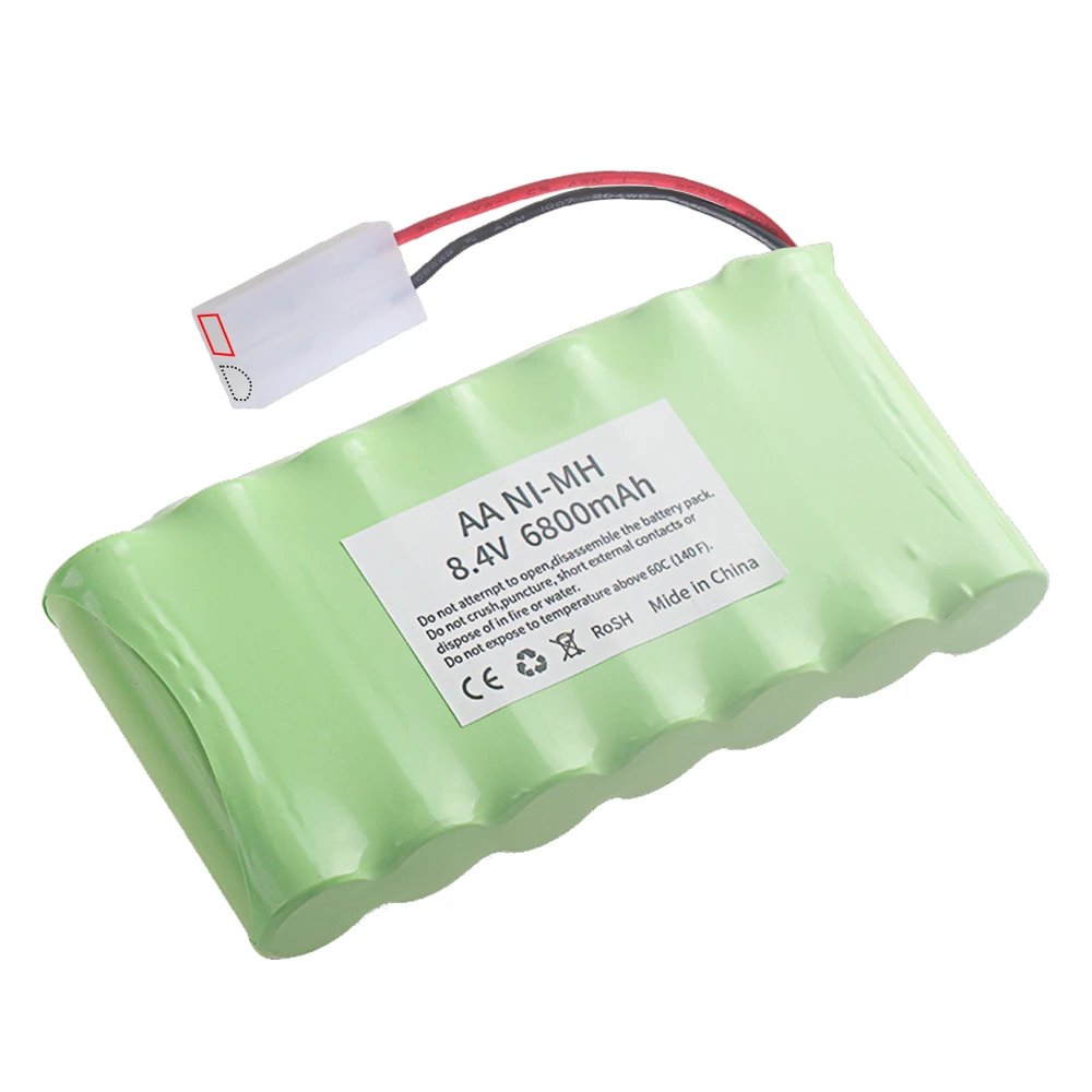 Upgrade 6800mah 8.4V Rechargeable Battery Pack For Rc toys Cars Tank Robots Gun Boats AA 8.4v Ni-MH Battery With Tamiya 2P Plug