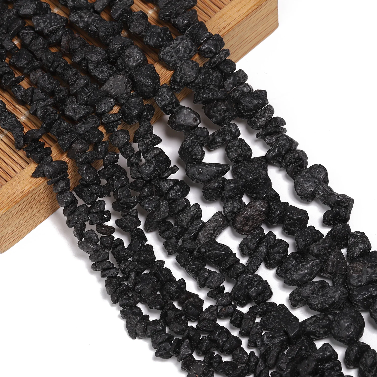3-5mm 5-8mm Irregular Black Volcanic Lava Stone Beads Freeform Chip Gravel Beads for Handicrafts Jewelry Making Diy Accessories