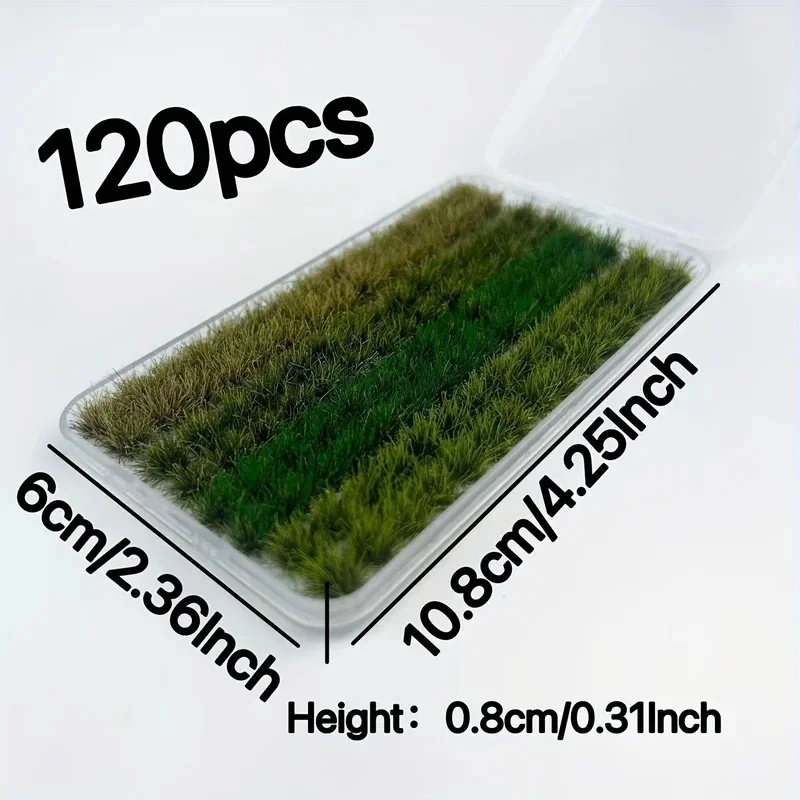 Static Grass Tufts 120 Pcs 4 Colors Self Adhesive For Miniature Wargame Diorama Train Model Scenery