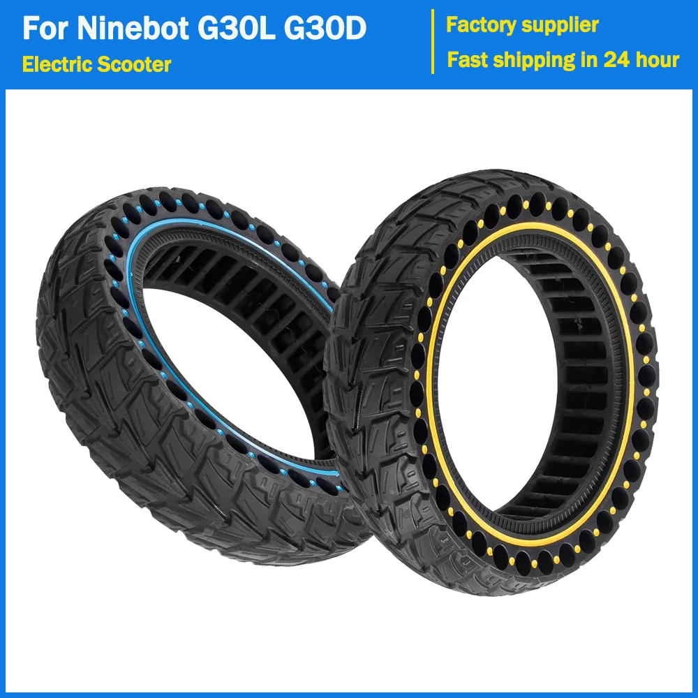 

Off-road Solid Tire for Ninebot G30L G30D Electric Scooter Strong Grip 10x2.5 (60/70-6.5) Tires Anti-slip Explosion-proof Tyre