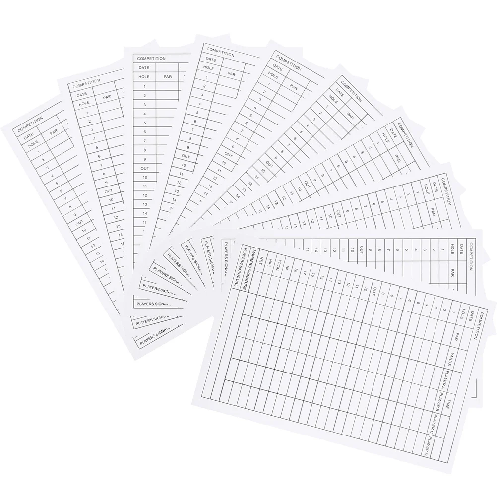 

10 Pcs Golf Gadgets Golfing Tools Scorecard Keeper Accessories Paper Scorecards