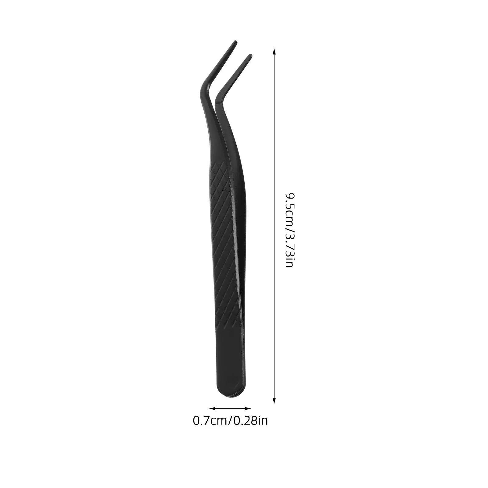 Falsche Wimpernpinzette aus Edelstahl mit gebogener Spitze, Wimpernapplikator-Werkzeug für Wimpernverlängerung, Mini, leicht, langlebig, Make-up