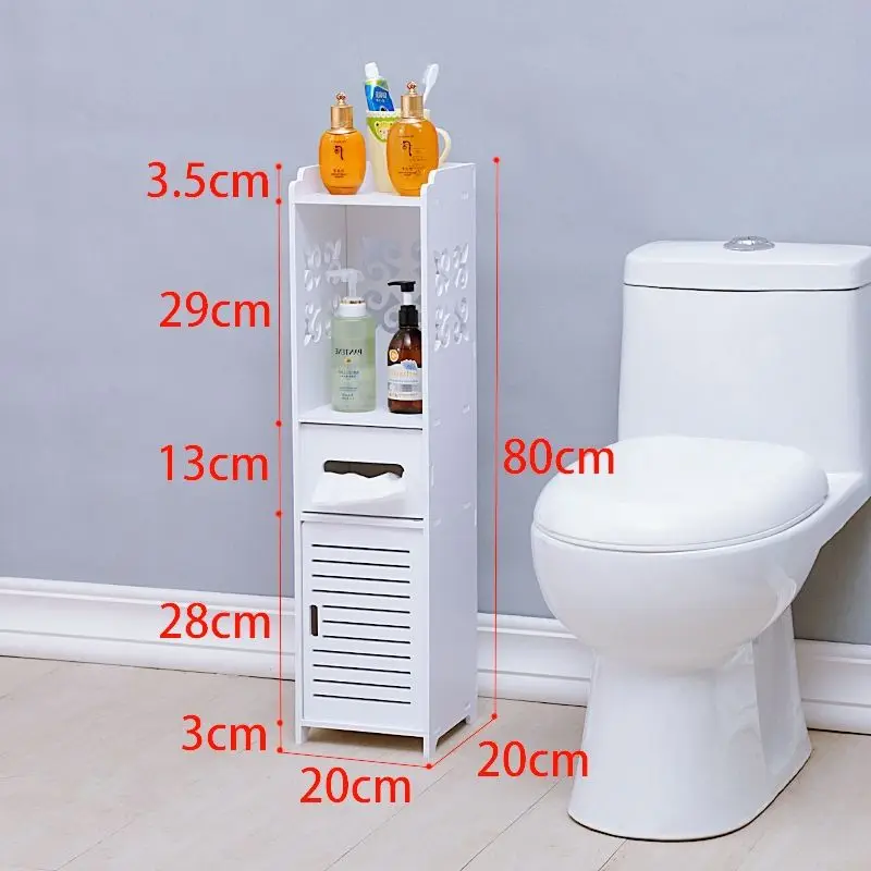 Bathroom Waterproof Storage Cabinet Bathroom Floor To Floor Storage Rack Toilet Corner Cabinet, Gap Storage Cabinet