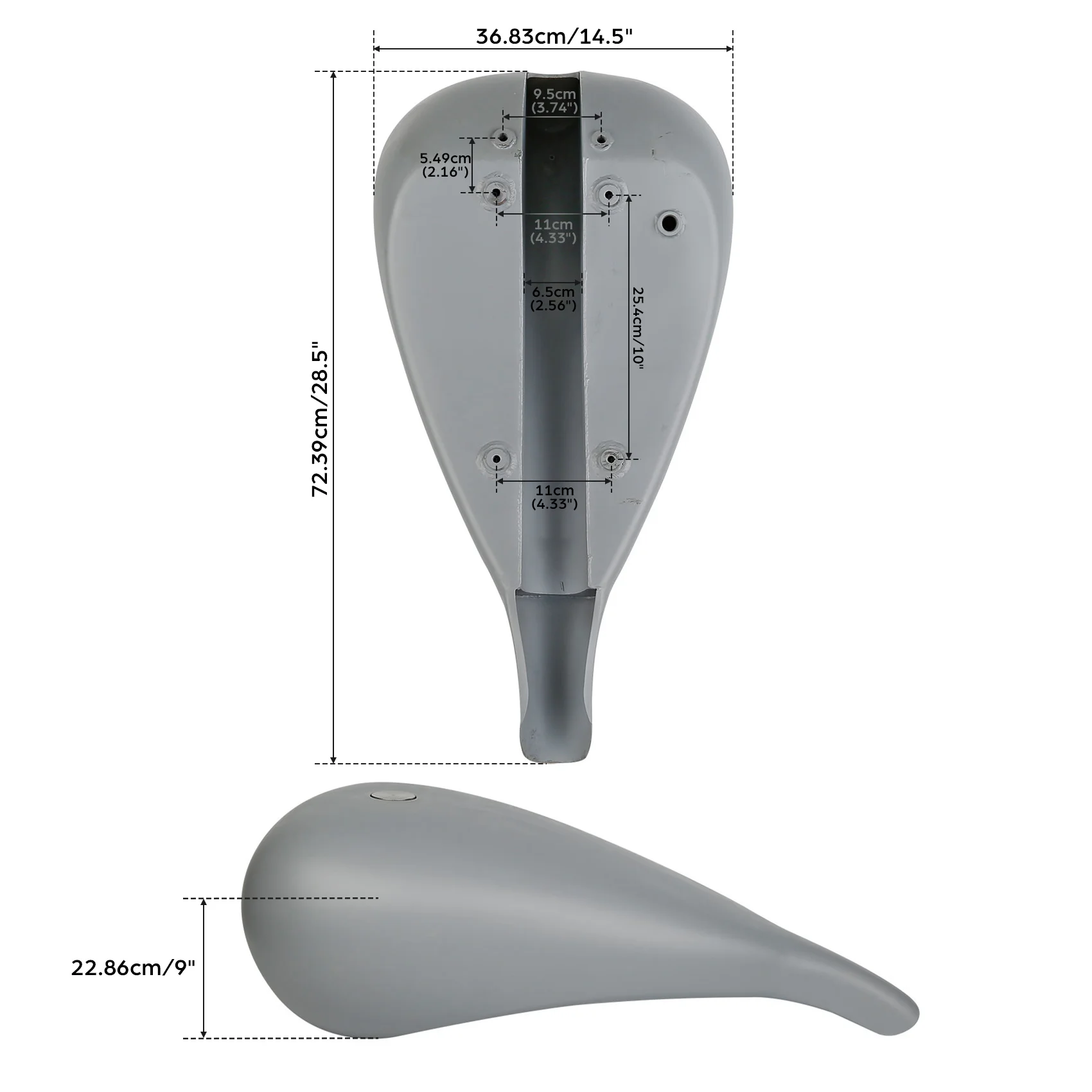 4,7 Gallonen 5" gestreckter verlängerter Gas-Kraftstofftank für Harley Touring Street Electra Glide FLHR Custom Baggers Motorrad