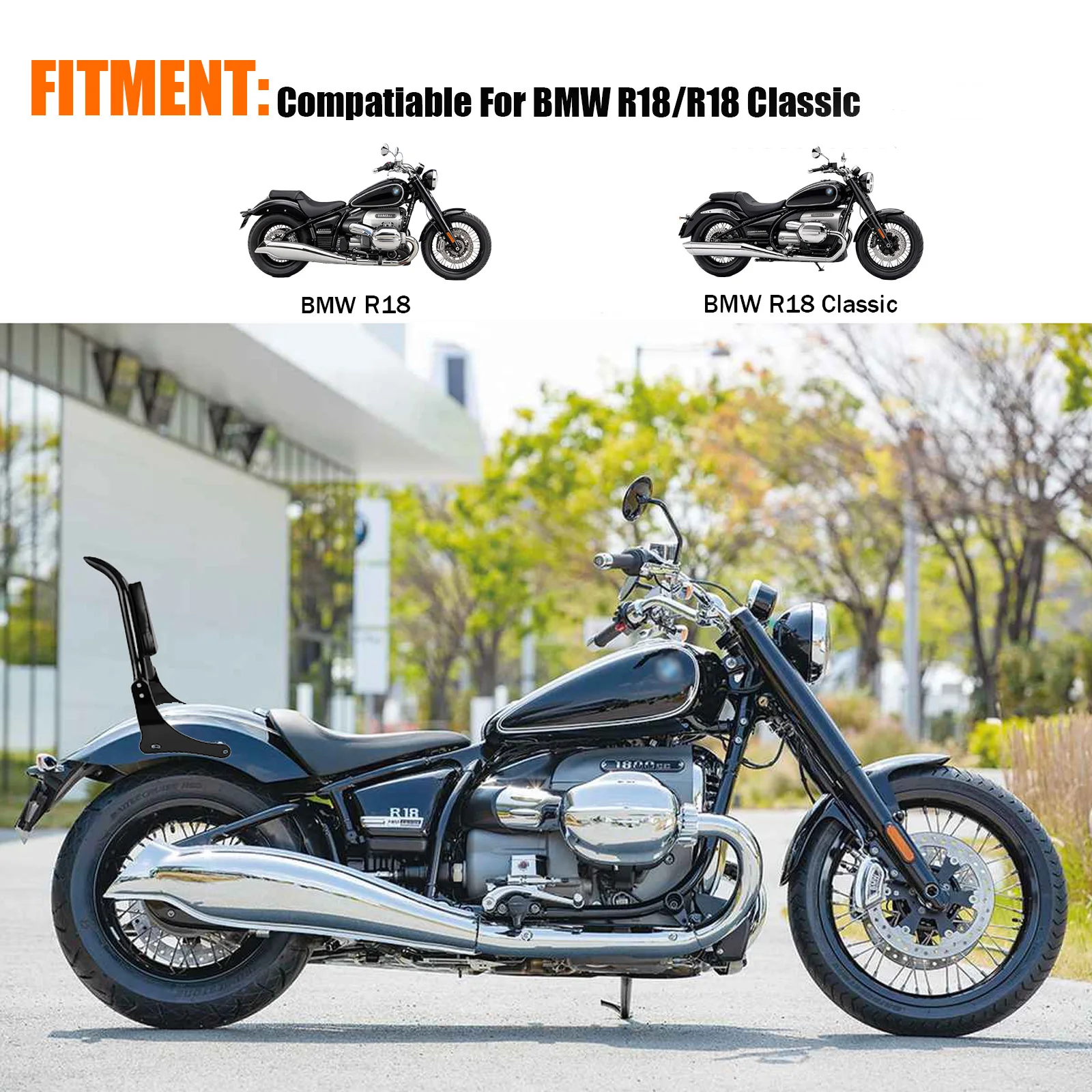 For R18 2020-2026 R18 Classic 2021-2026 Accessories Back Rest Sissybar Motorcycle Rear Backrest Passenger Sissy Bar