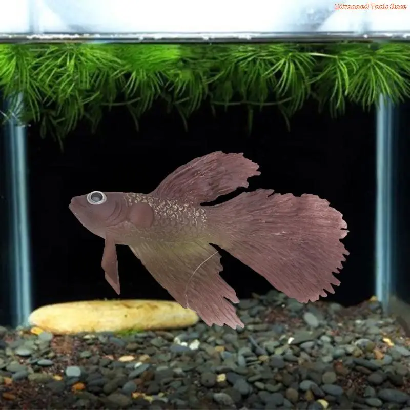 Artificial Betta Fish Aquarium Silicone Floating Movable Fake Fish for Fish for W91B