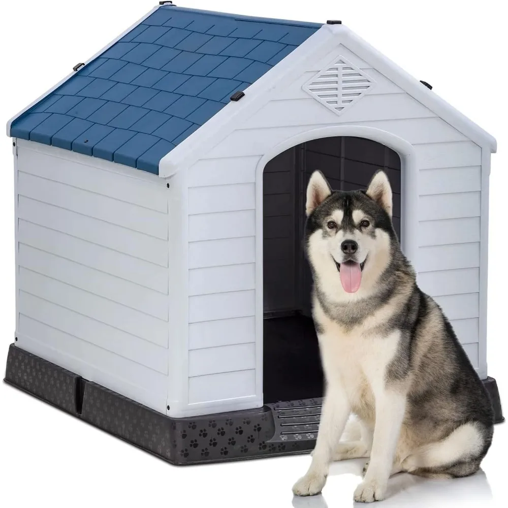 

Dog House Indoor Outdoor Insulated Kennel Durable Plastic Dog House for Small Medium Large Dogs Weather