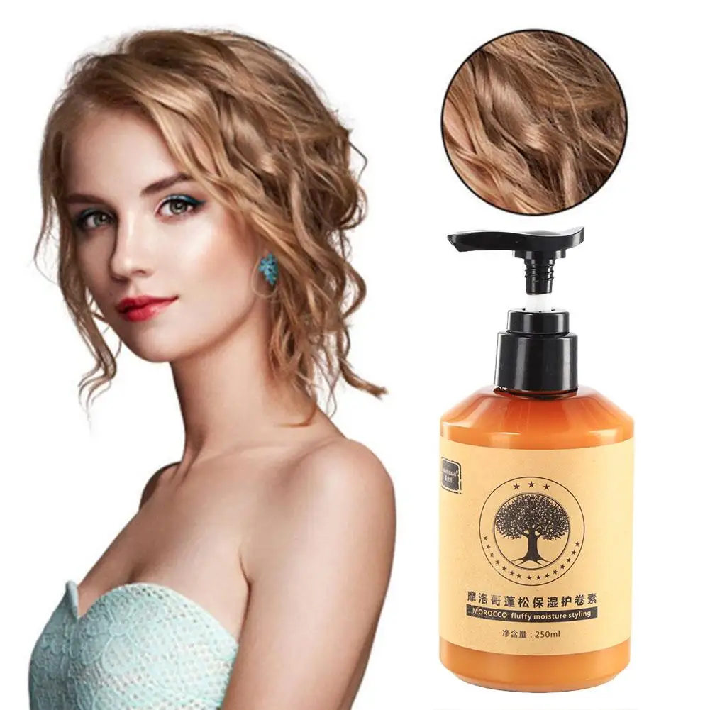 250ML Long-Lasting Styling Moroccan Volume Moisturizing Styling Elastin Elasticity Curly Cream Hydrating Hair Care