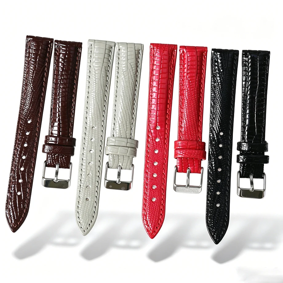 （New style）lizard Leather watch strap shining  genuineWear-resistant Watch Srtap12mm  14mm  16mm 18mm 20mm  Shiny band