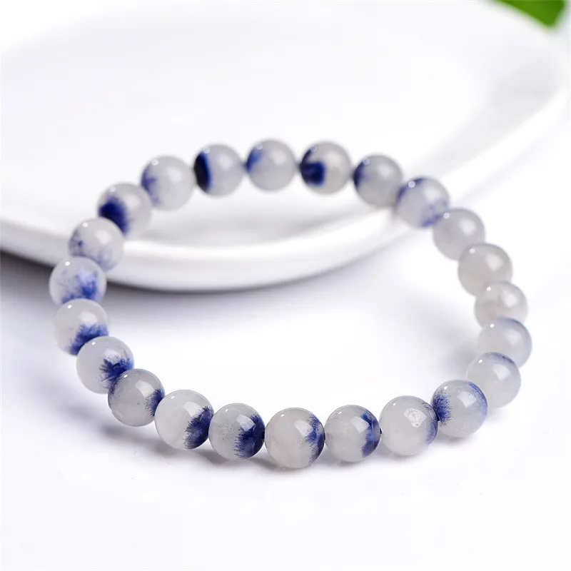 

Natural Blue Dumortierite Rutilated Quartz Bracelet 7mm 8mm 9mm Crystal Women Men Clear Beads Stone Rare Brazil AAAA