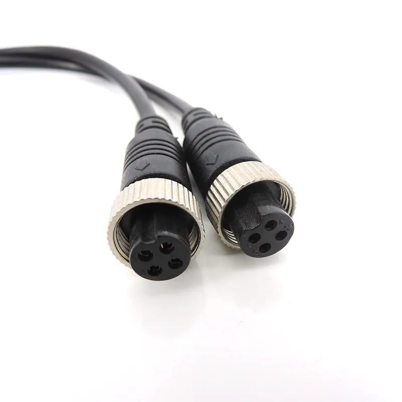 M12 4Pin Aviation Head to Male female to 2 way male Female Aviation Head wire Extension Y Splitter Cable Adapter Connector t1