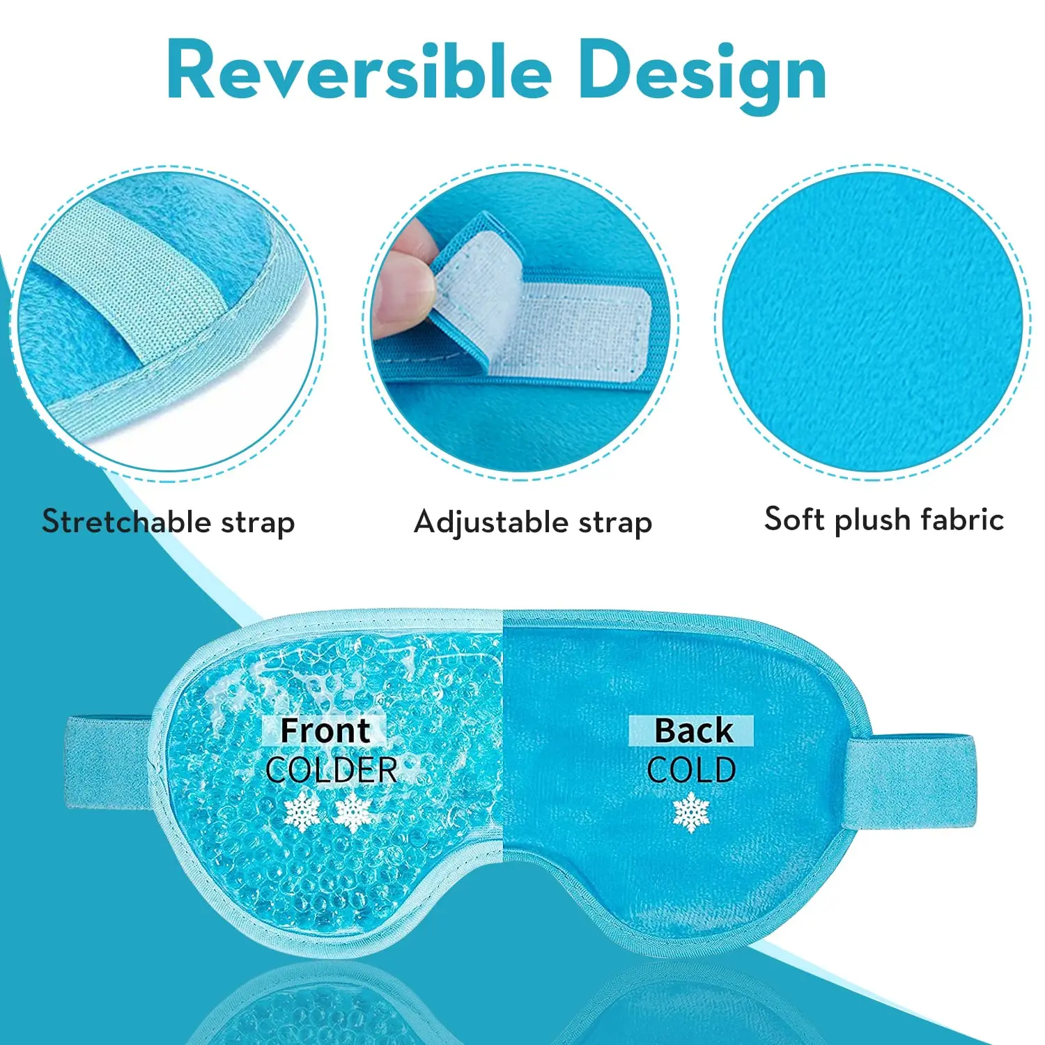 Reusable Cooling Eye Mask for Puffy Eyes, Migraine Relief, and Eye Fatigue - Gel Eye Mask with Cold Therapy and Eye Ice Pack