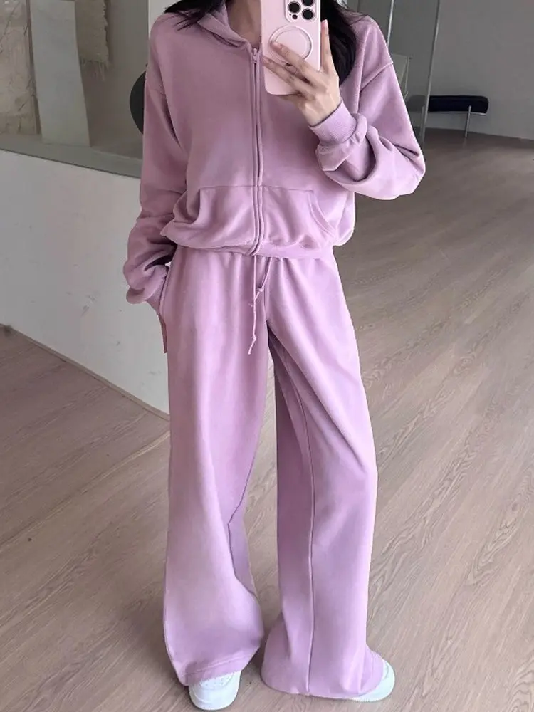 Kardaian Cotton E Hoodie Women's Winter Fce Loose Slimming Zipper Jaet Long Sve Simple Color  Workwear Sle