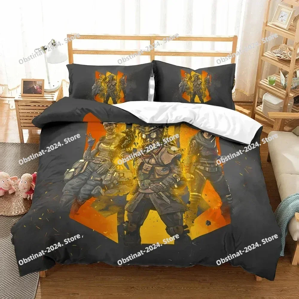 New Game APEX Pillowcase Legends 3D Printing Comforter Bedding Set,Duvet Cover Bed Set Quilt Cover Pillowcase,King Queen Size