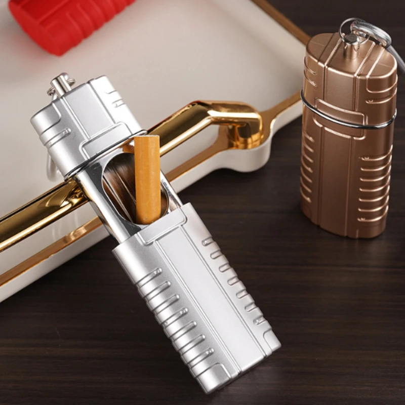 Creative Zinc Alloy Capacity Mini Smoke Extinguisher Pendant Ashtray Double Latch Anti-Spatter Rave Festival Pocket Essential