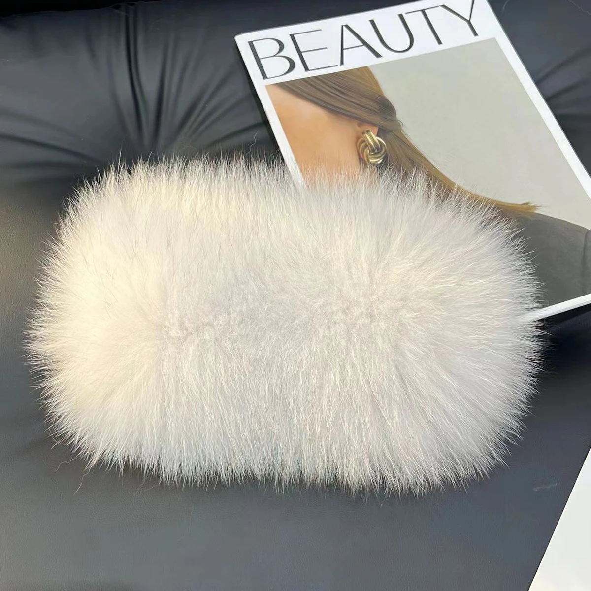 Neue Stilvolle Beanie Fuchs Pelz Hüte für Frauen Winter Warme Flauschigen Neck schal hut set Dicke Natürliche Fuchs Pelz Hut Weibliche Kuppel Hüte – Detail 8