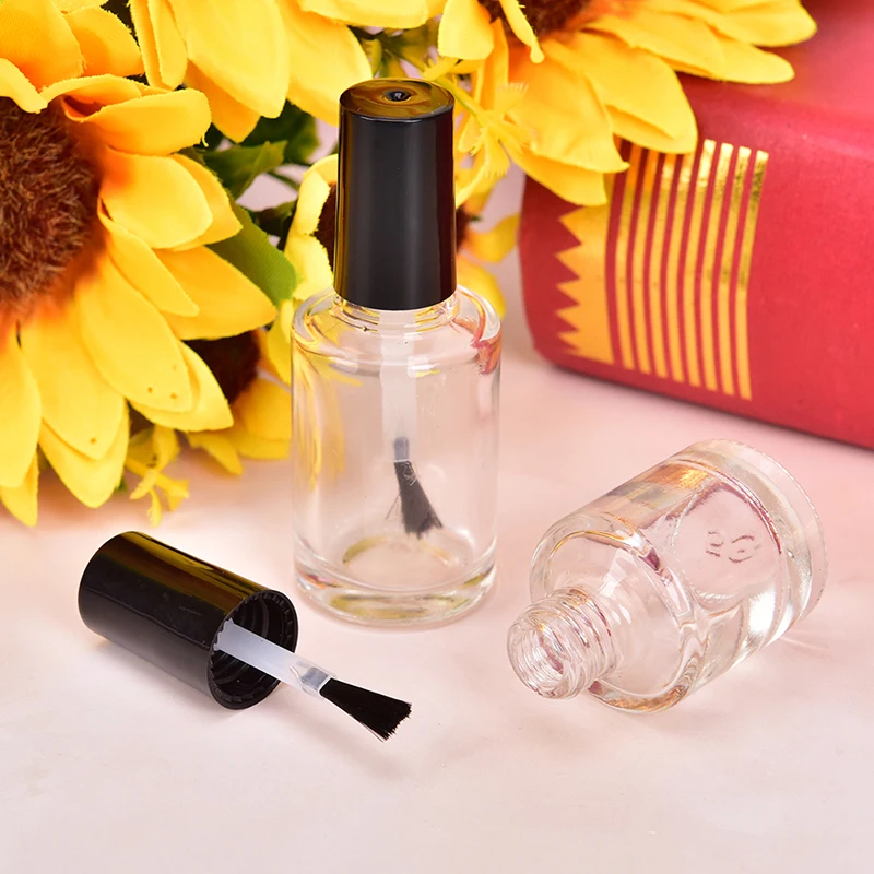 1Pcs 5/10/15ml Clear Glass Nail Polish Bottle with Brush 5ml Empty Refill Bottle Glue Bottle Small Sample Bottle