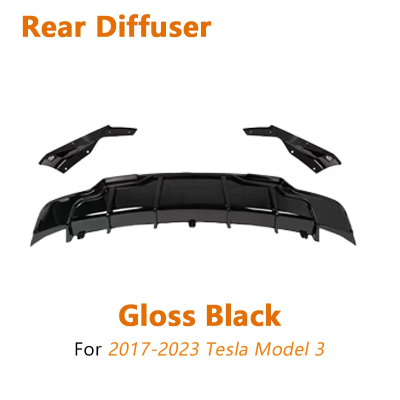 FADT Sport Body Kits Voor Tesla 2017-2023 Model 3 Bumper Lip Achter Lip Side Rok Tunning Gloss Black koolstofvezel Auto Accessorie - afbeelding 1