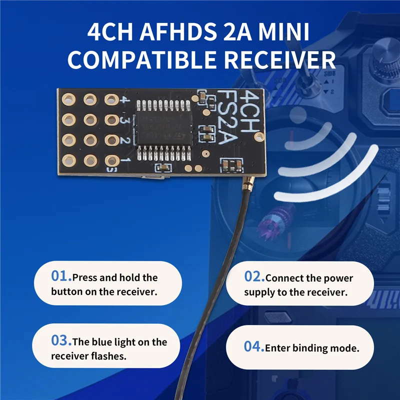 Reliablefs2a 4CH AFHDS 2A Mini Compatible Receiver PWM Output For Flysky I6 I6X I6S Transmitter