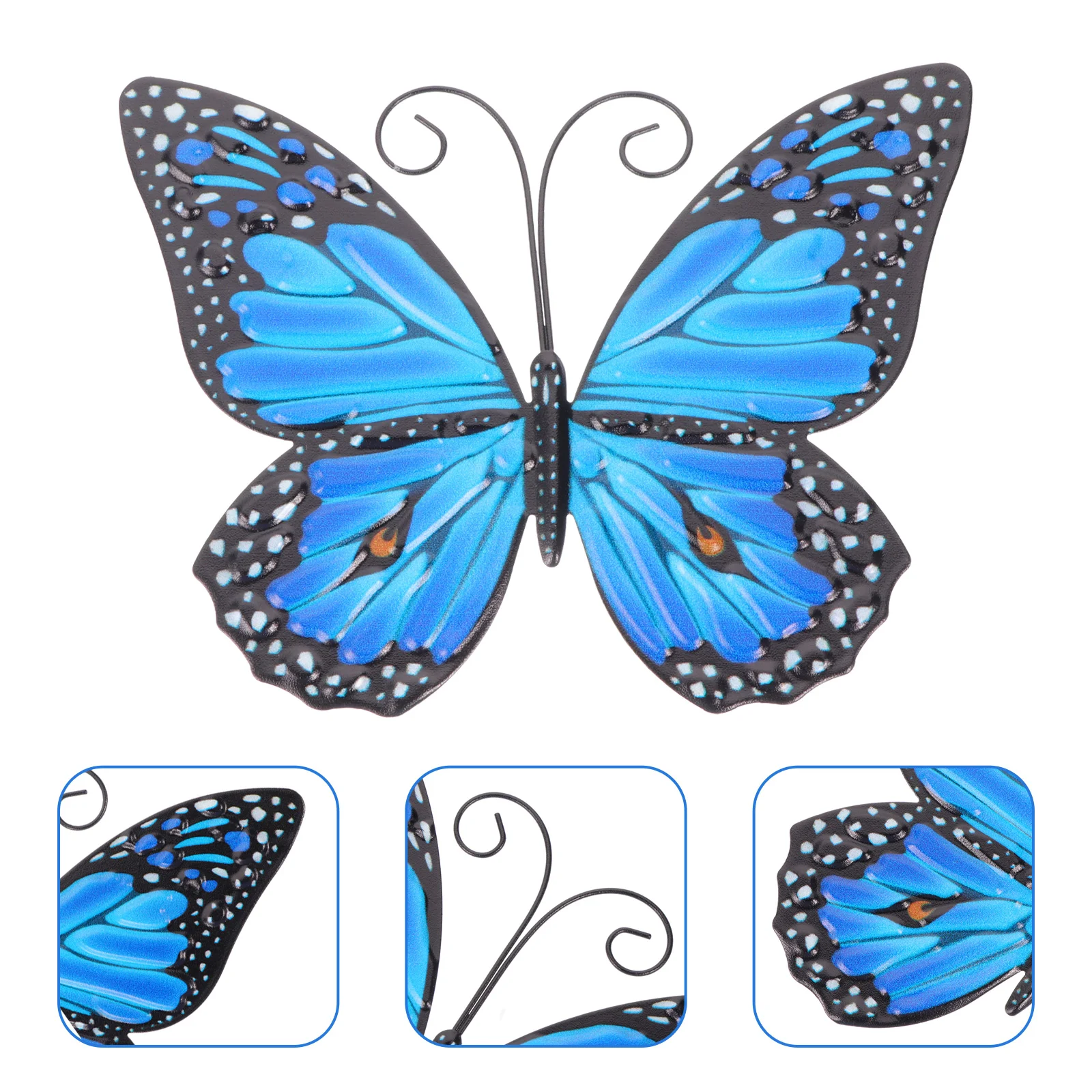 Large Butterfly Decorations Wall Hanging Garden Metal Butterflies Monarch Blue Iron Pendant