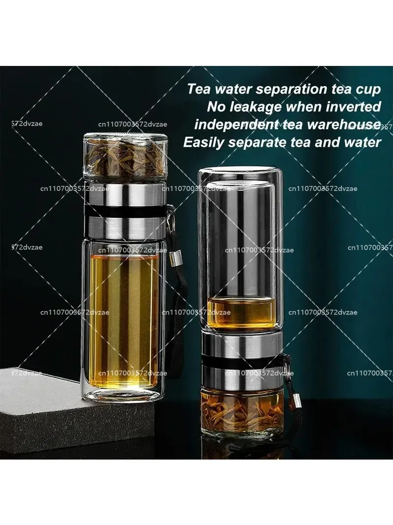 Tea Water Bottle High Borosilicate Glass Double Layer Tea Water Cup Infuser Tumbler Drinkware Water Bottle With Tea Filter