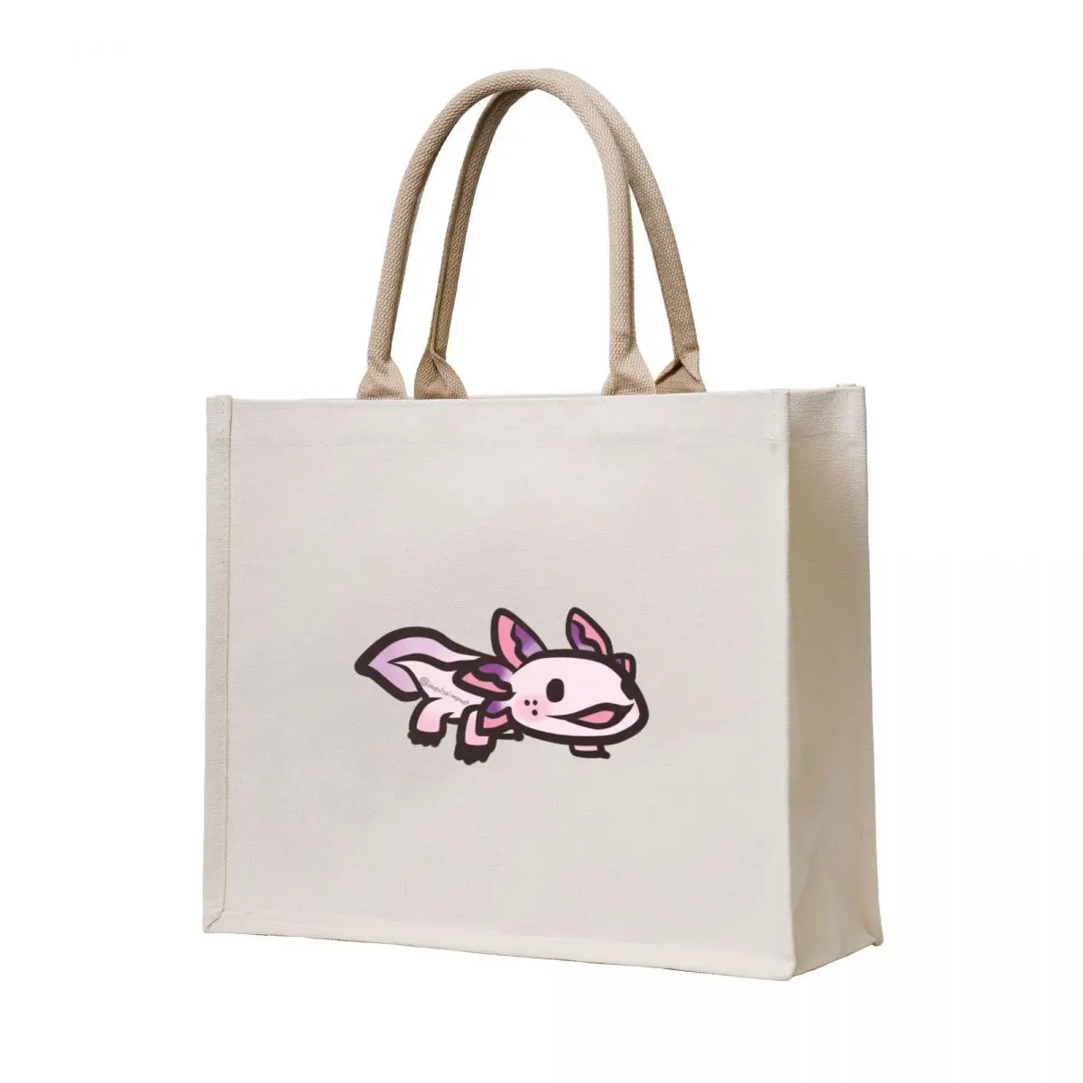 

pink axolotl b Tote Bag large size bags Canvas shoulder bag Shopper bag shopping cart bags