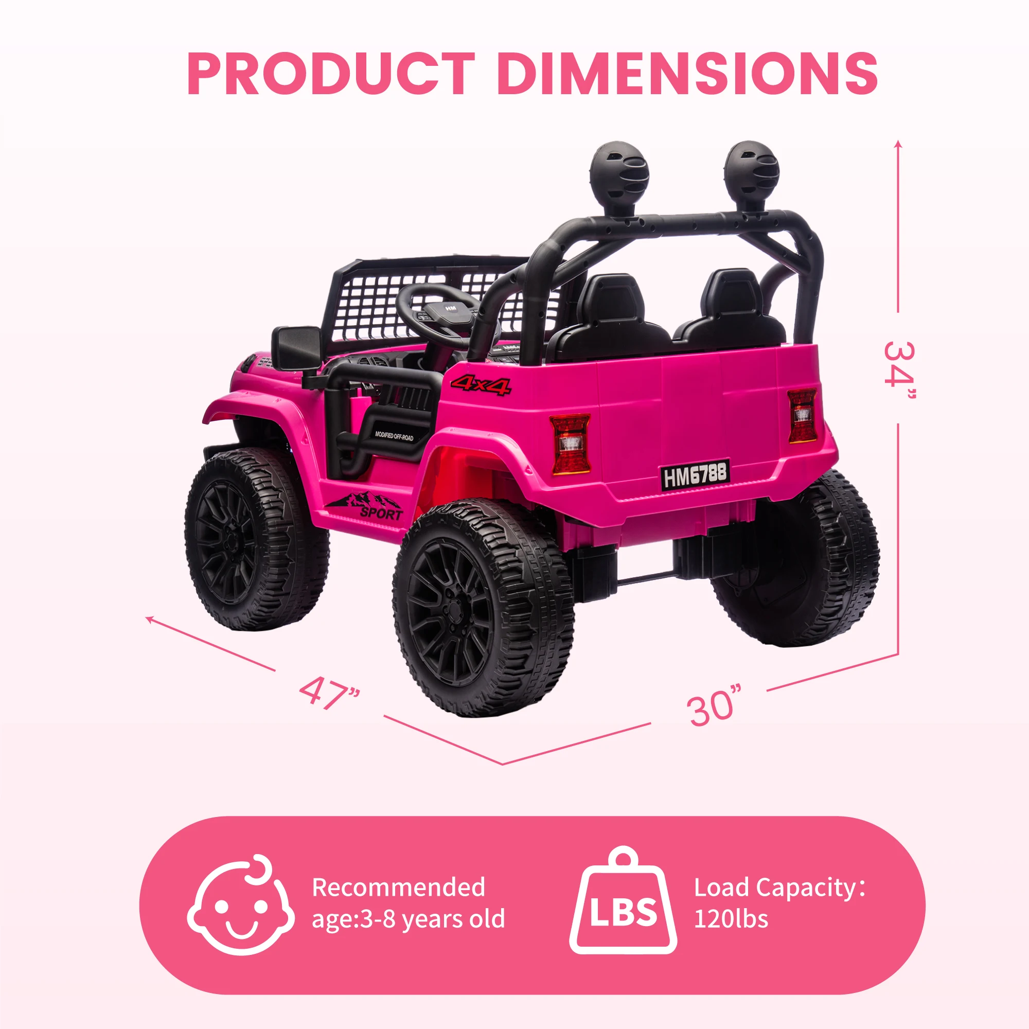 24V tweezits elektrische auto voor kinderen, rit op auto met afstandsbediening, met 3 snelheden instelbaar, LED-koplamp, Bluetooth, muziek