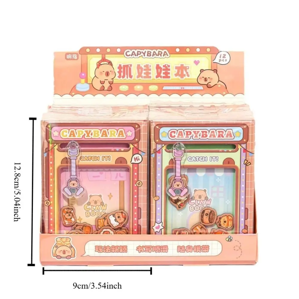 Portable Color Inner Page Capybara Notebook Cute Doll Claw Machine Small Notepad Kawaii Diary Square Writing Pad Diary