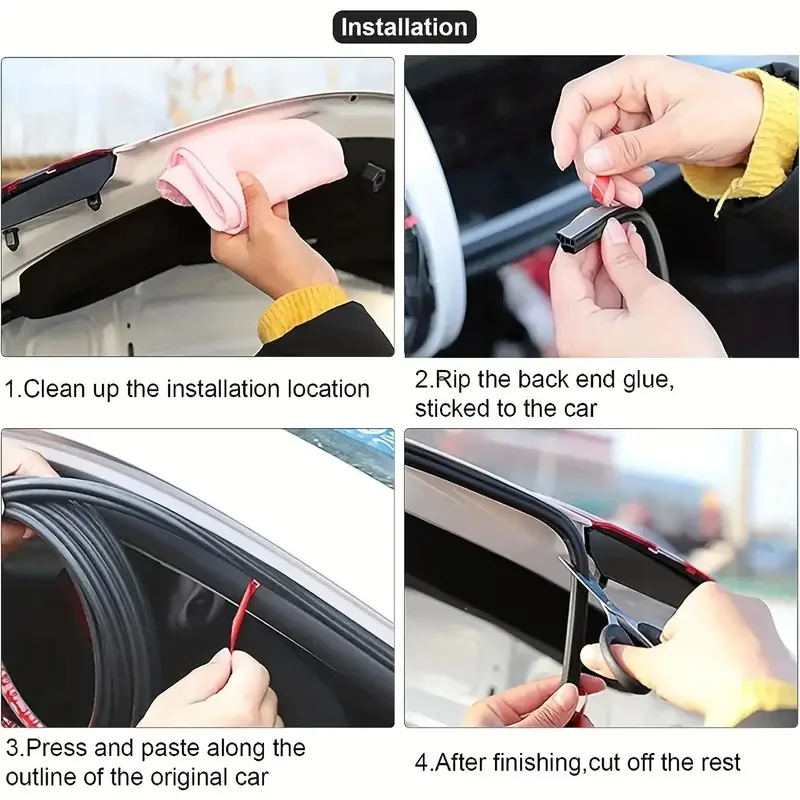 Uszczelka do drzwi samochodowych Gumowa dwuwarstwowa uszczelka Dźwiękoszczelne wodoodporne listwy progowe do bagażnika maski drzwi samochodu