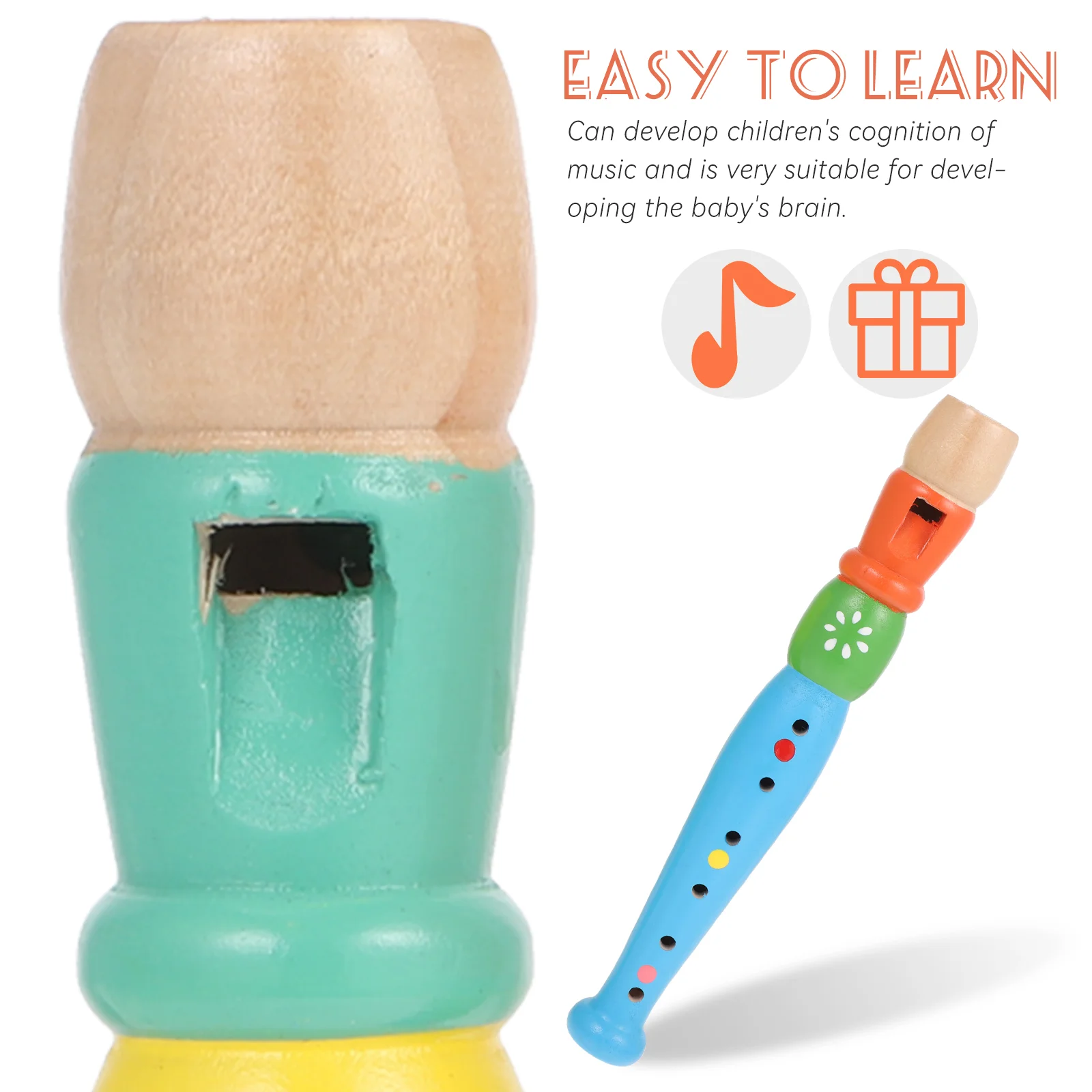 2 stuks 6-gaats Piccolo educatief instrument speelgoed kinderspeelgoed houten instrumenten voor kinderen fluit musical