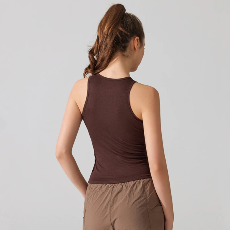 

Women Yoga Shirts Sleeveless T-Shirt With Pad Sport Vest Wide Hem Running Bra Tops Quick Dry Gym Fitness Vest Undershirt Female