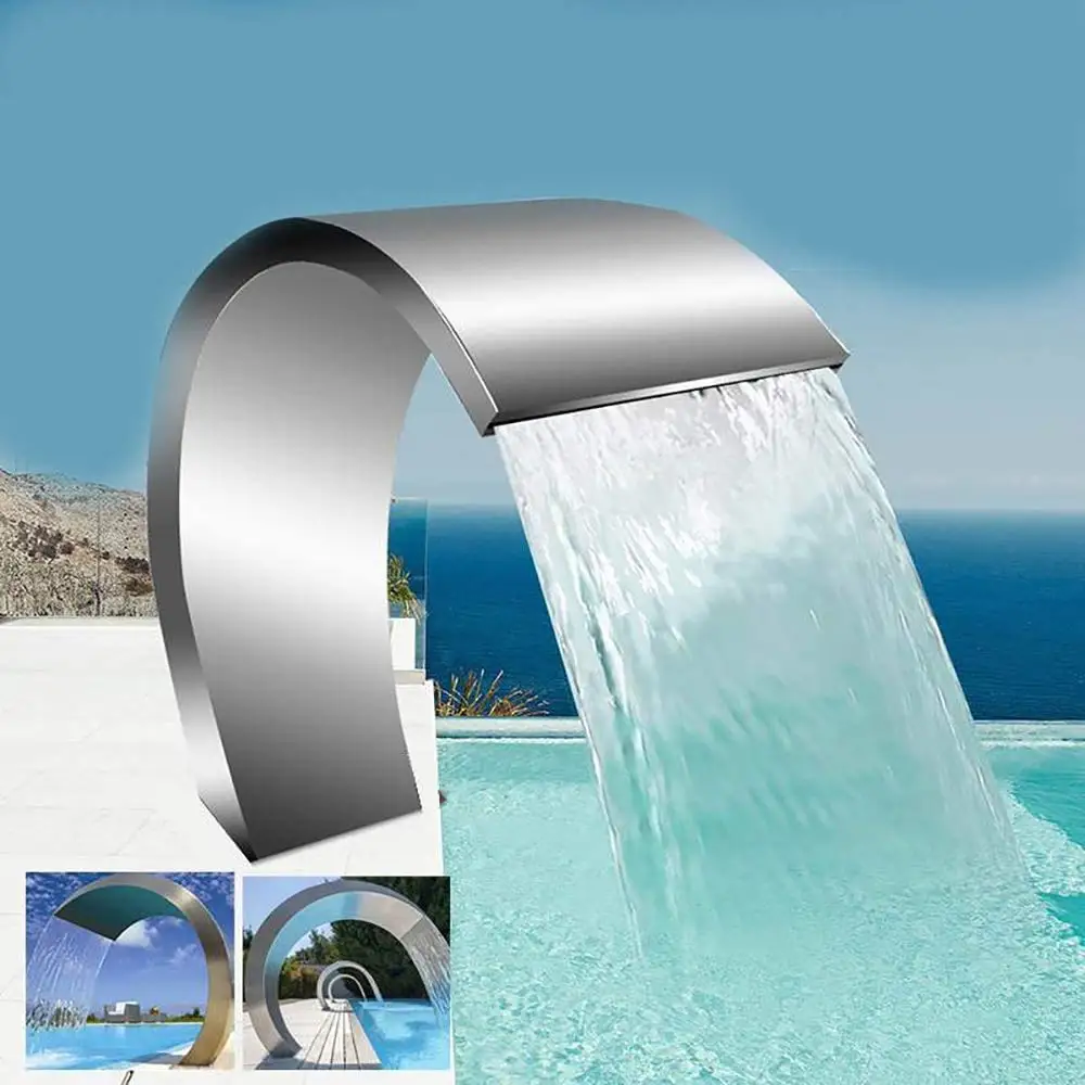 Garden Spray Water Spa Swimming Accessory Above Ground Stainless Steal Sliver Fountains Waterfall Pool With Remote