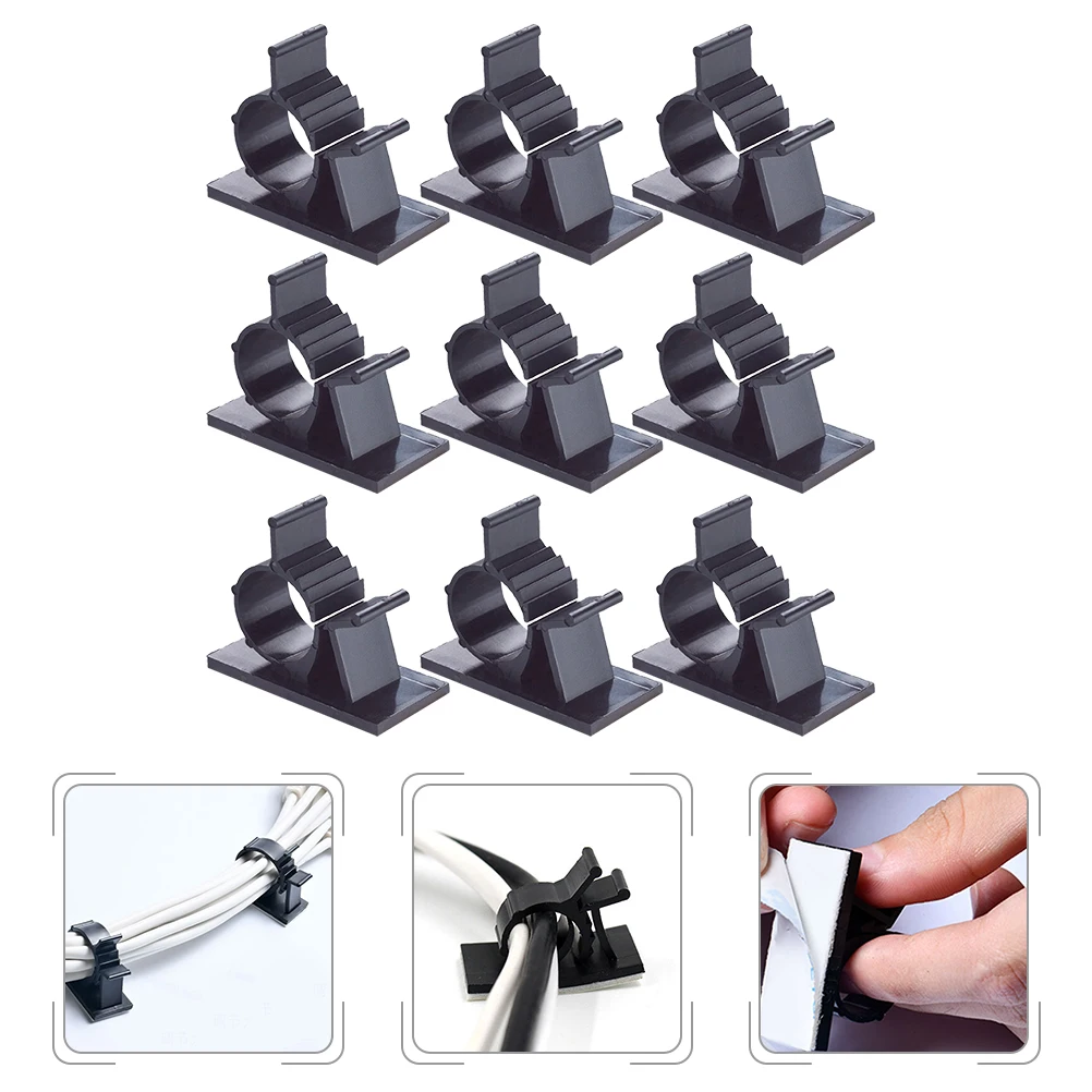 

100 Pcs Wiring Fixing Lock Wire Clip Home Cable Fixation Clamps Organizer Clips Self-adhesive Cord Management Household