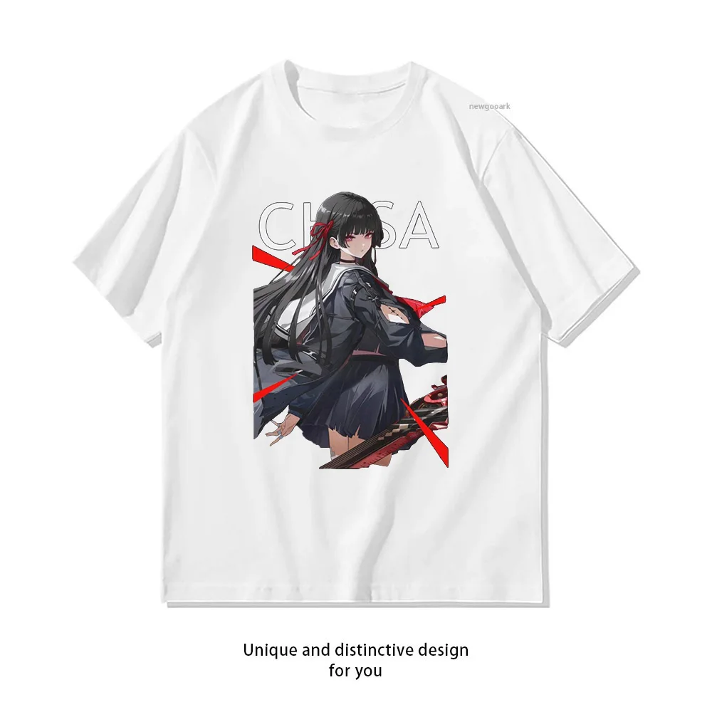 Chisa wuwa Wuthering Waves Shirt Woman Man Casual Cotton Printed T Shirts Adult Streetwear Camisetas Tops Tee Creative