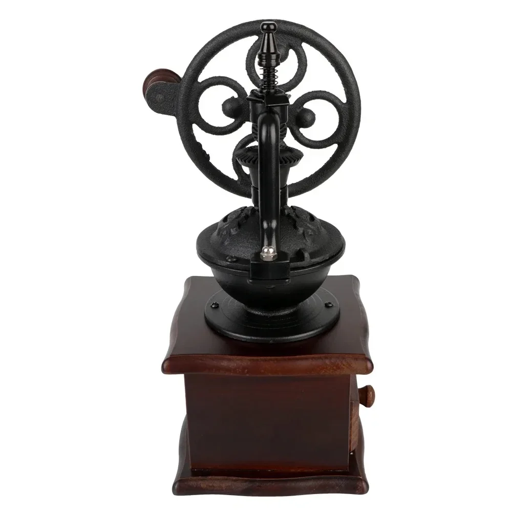 Hand Cranked Vintage Coffee Bean Grinder Wood Manual Coffee Mill Burr Ceramic Grinding Core European Style