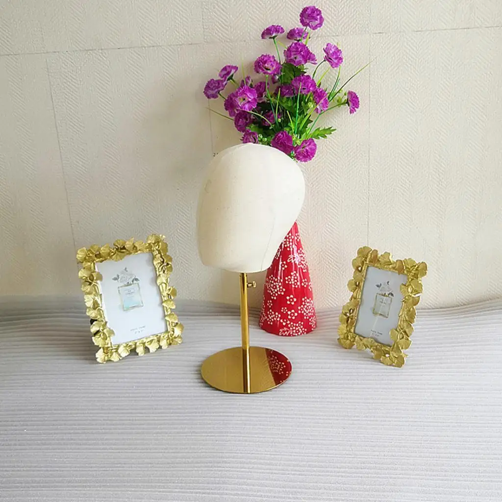 Cabeça de peruca com suporte de metal, bloco definido para/fazer peruca, secagem, estilo, coloração - 21''