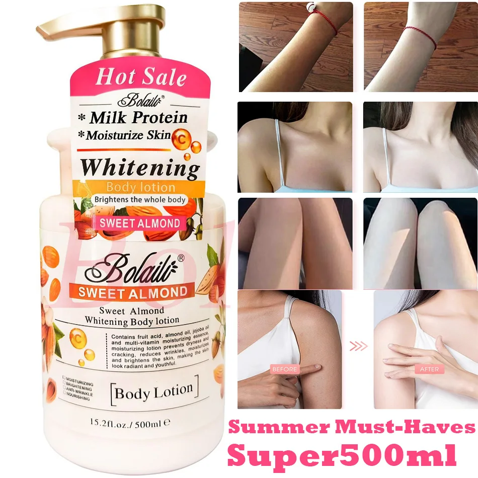 

15.2 OZ Sweet Almond Whitening Body Lotion Moisturizing Whitening Skin Lightening Increase Skin Radiance Dry Skin Firming Lotion