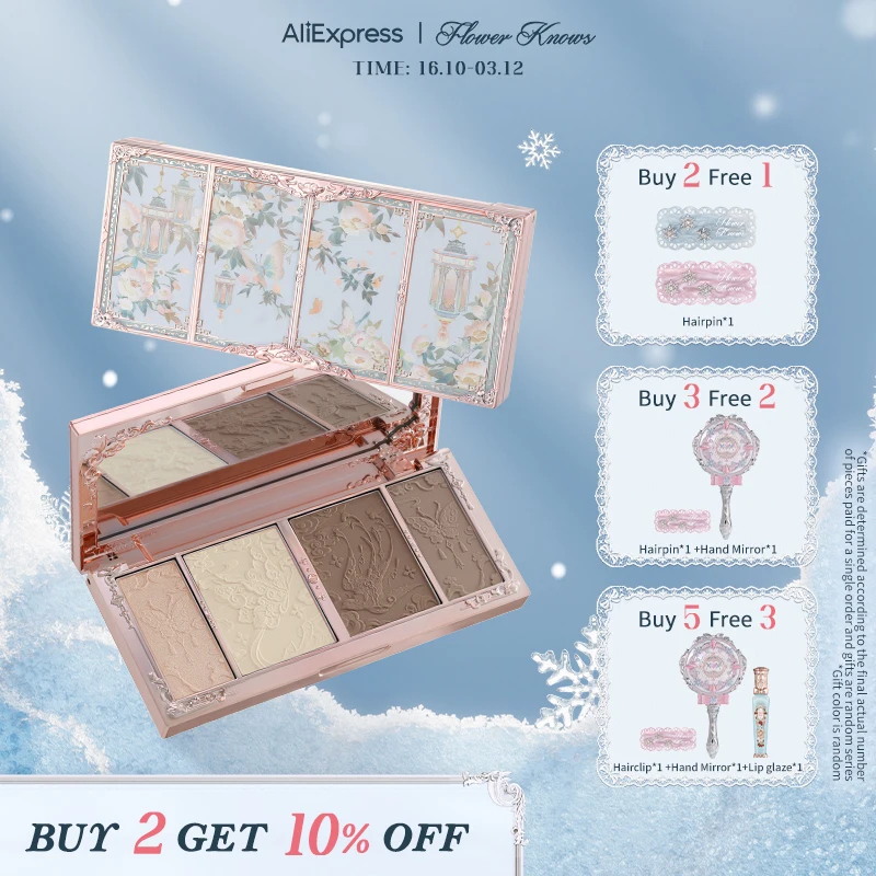 Flower Knows Butterfly Cloud Collar Collection Embossed Highlight & Contour Palette 16g