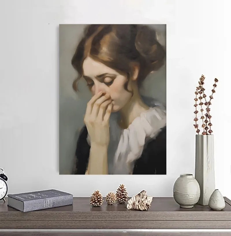 Toilet Humor Woman Bad Smell Poster Canvas Painting Wall Art Print, Funny Bathroom Decor Vintage Style Poster Cuadros