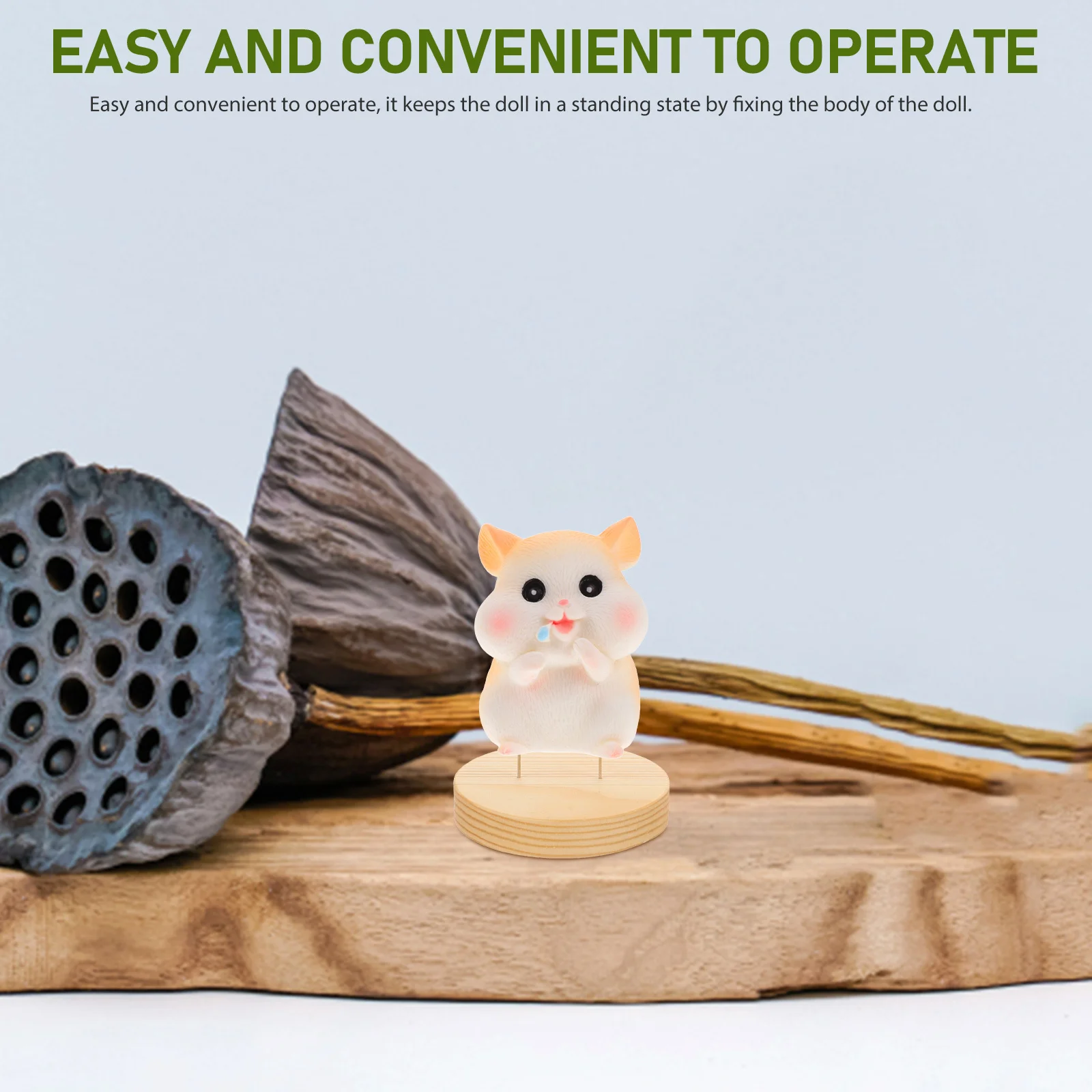 

Wood Base Clay Stable Figure Support Holder Convenient Pin Design Clay Stand Desktop Rack Practical Storage for Craft Display