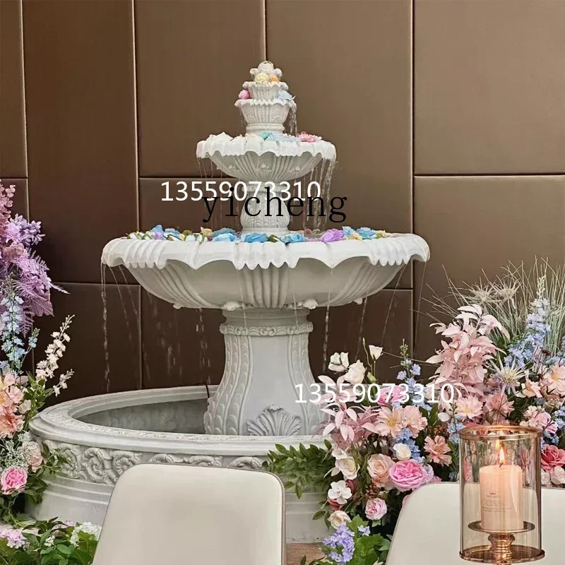 

European floor circulation fountain angel sculpture interior decoration wishing pond fairy garden